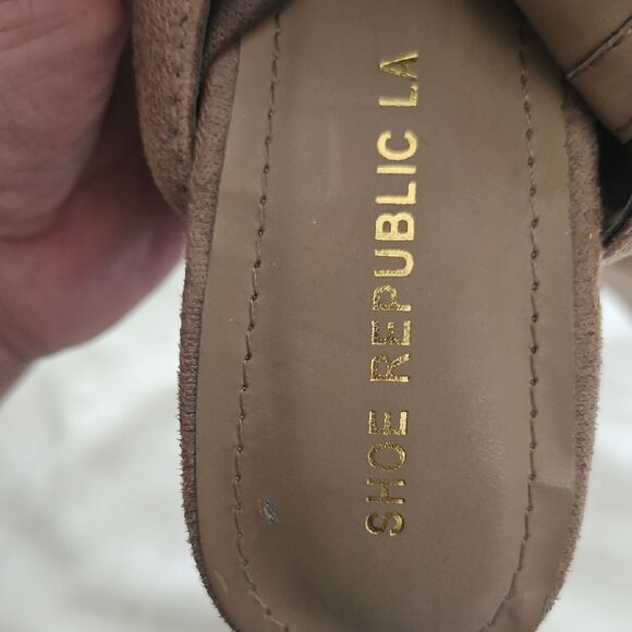 Shoe Republic LA Tan Over-the-Knee Boots with Stiletto Heel - Picture 2 of 16